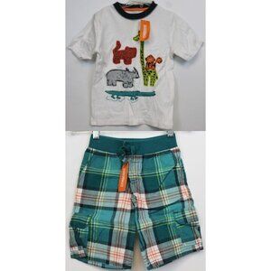 NEW 2014 Gymboree Safari Ranger Patchwork Boys Shorts Plaid Leaves sz 4T Pockets